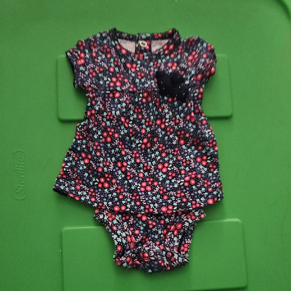Carter's Floral Diaper Cover - Navy and Pink